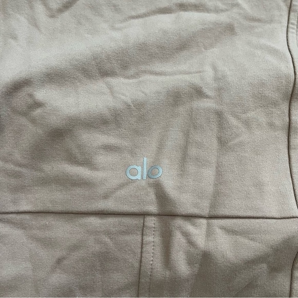 ALO Yoga Soft Sculpt Long Sleeve Corset Crop Top Taupe Sz L - Picture 10 of 13